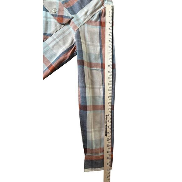 Pendleton Men’s Button Down Plaid Shirt size L Cotton Cream Blue Brown Modern - Picture 5 of 7